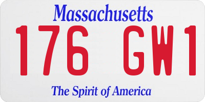 MA license plate 176GW1