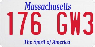 MA license plate 176GW3