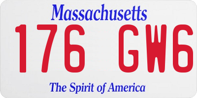 MA license plate 176GW6
