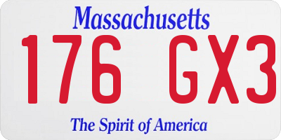 MA license plate 176GX3