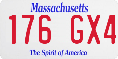 MA license plate 176GX4