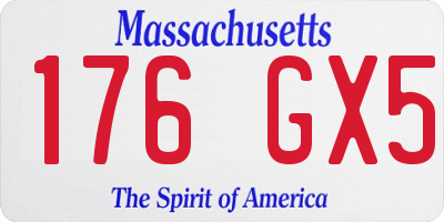 MA license plate 176GX5