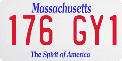 MA license plate 176GY1