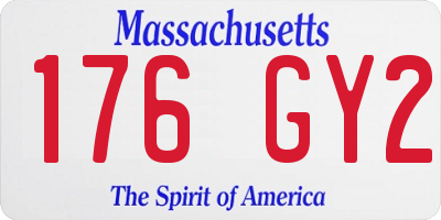 MA license plate 176GY2