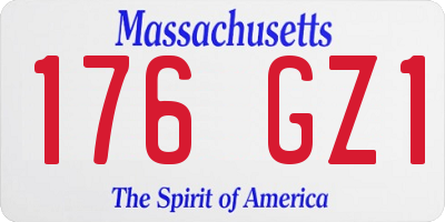 MA license plate 176GZ1