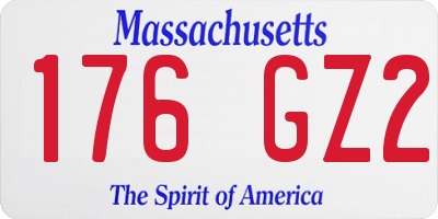 MA license plate 176GZ2