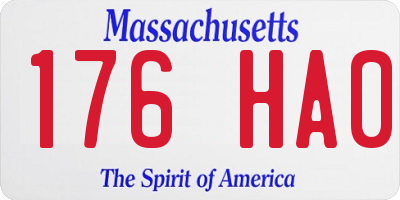 MA license plate 176HA0