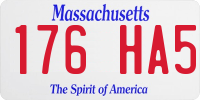 MA license plate 176HA5