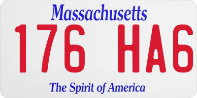 MA license plate 176HA6