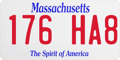 MA license plate 176HA8