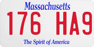 MA license plate 176HA9