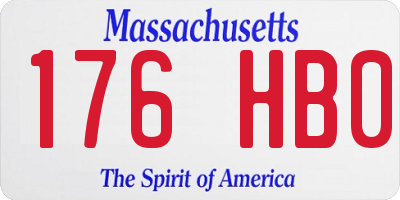 MA license plate 176HB0