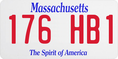MA license plate 176HB1