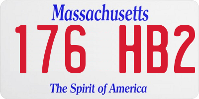 MA license plate 176HB2