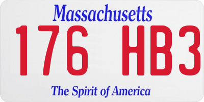 MA license plate 176HB3