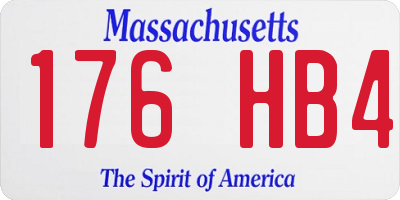 MA license plate 176HB4