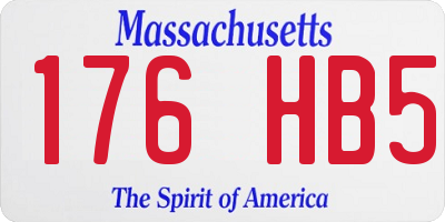 MA license plate 176HB5