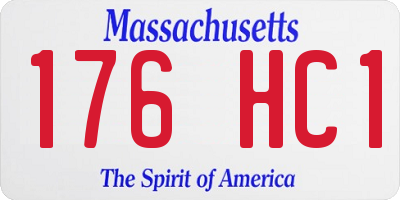 MA license plate 176HC1