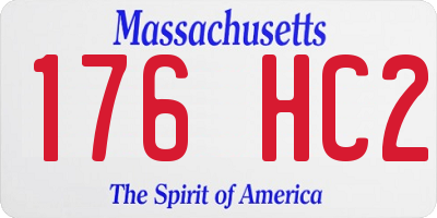 MA license plate 176HC2