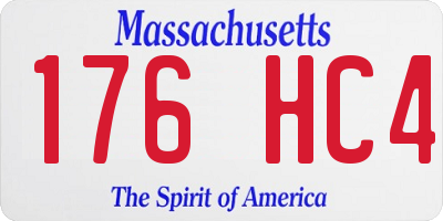 MA license plate 176HC4