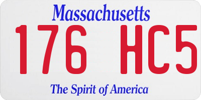 MA license plate 176HC5