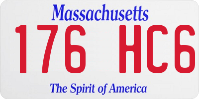 MA license plate 176HC6