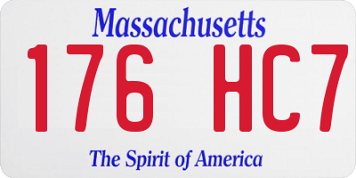 MA license plate 176HC7