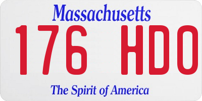 MA license plate 176HD0