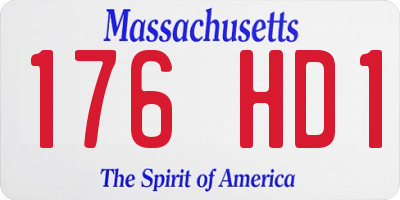 MA license plate 176HD1