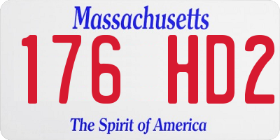 MA license plate 176HD2