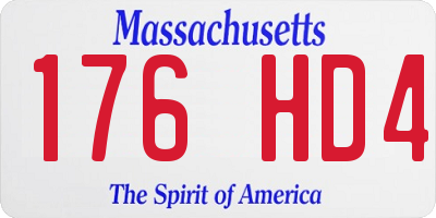 MA license plate 176HD4