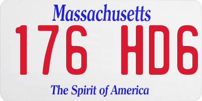 MA license plate 176HD6