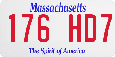 MA license plate 176HD7