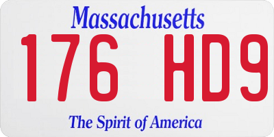 MA license plate 176HD9