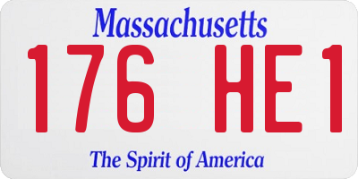 MA license plate 176HE1