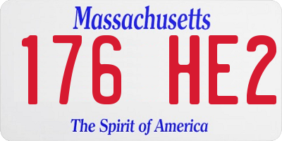 MA license plate 176HE2