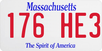 MA license plate 176HE3