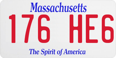 MA license plate 176HE6