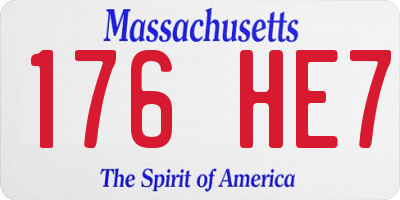 MA license plate 176HE7