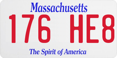 MA license plate 176HE8