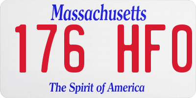 MA license plate 176HF0