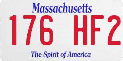 MA license plate 176HF2