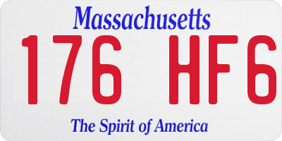 MA license plate 176HF6