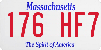 MA license plate 176HF7