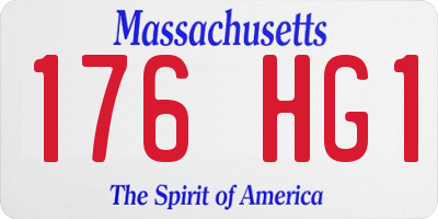 MA license plate 176HG1