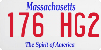MA license plate 176HG2