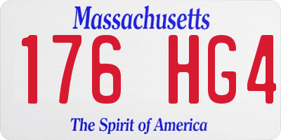 MA license plate 176HG4