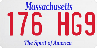 MA license plate 176HG9