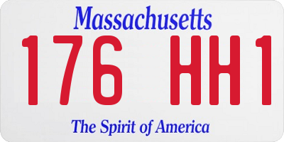 MA license plate 176HH1