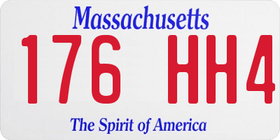 MA license plate 176HH4